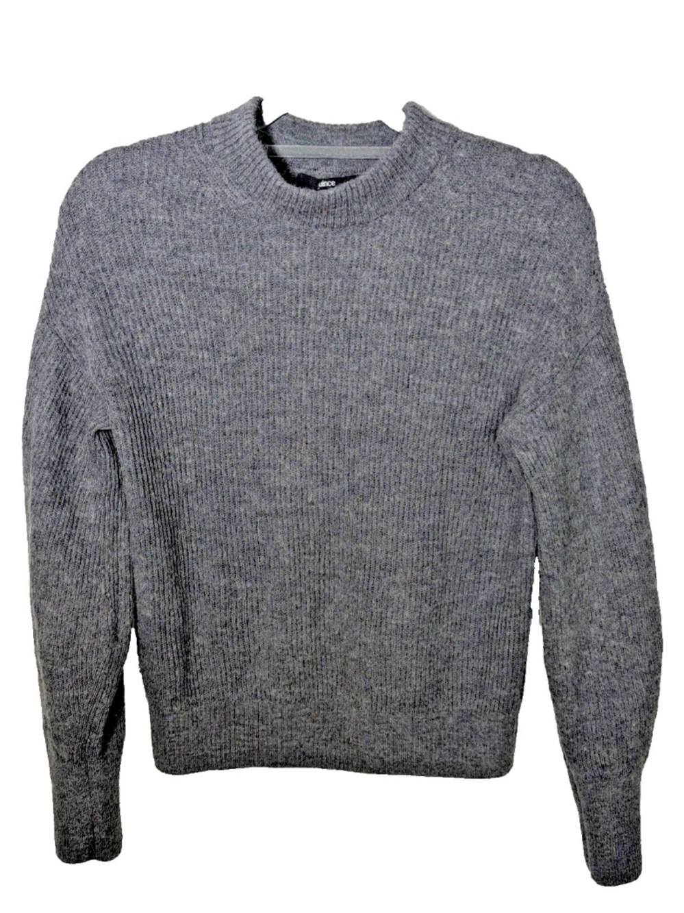 Quince Alpaca Wool Blend Crewneck Sweater Heather Grey Women's Sz L Ribbed Soft